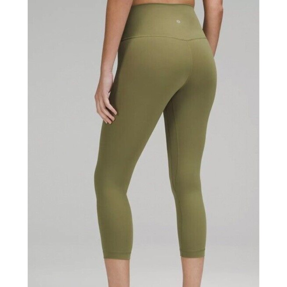 Lululemon Align High-Rise Crop 17” Leggings Size 8 Olive Green Classic Sports